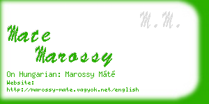 mate marossy business card