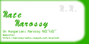 mate marossy business card